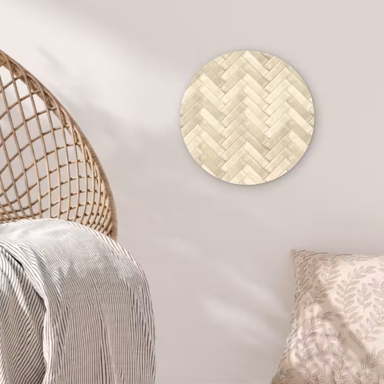 Visgraat - Wandtegel - Licht Beige Wandcirkel kunststof plaat 5mm dik klein 188 -sfeer5