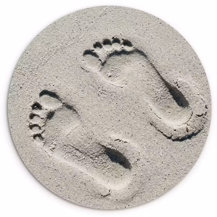 Voeten - Zand - Zee Wandcirkel kunststof plaat 5mm dik klein -3d