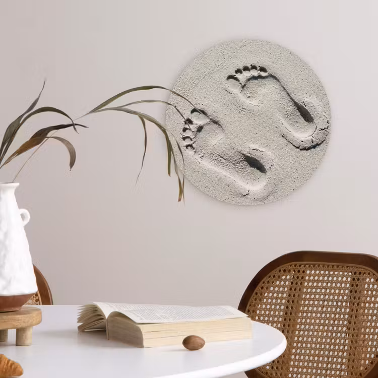 Voeten - Zand - Zee Wandcirkel kunststof plaat 5mm dik klein -sfeer4