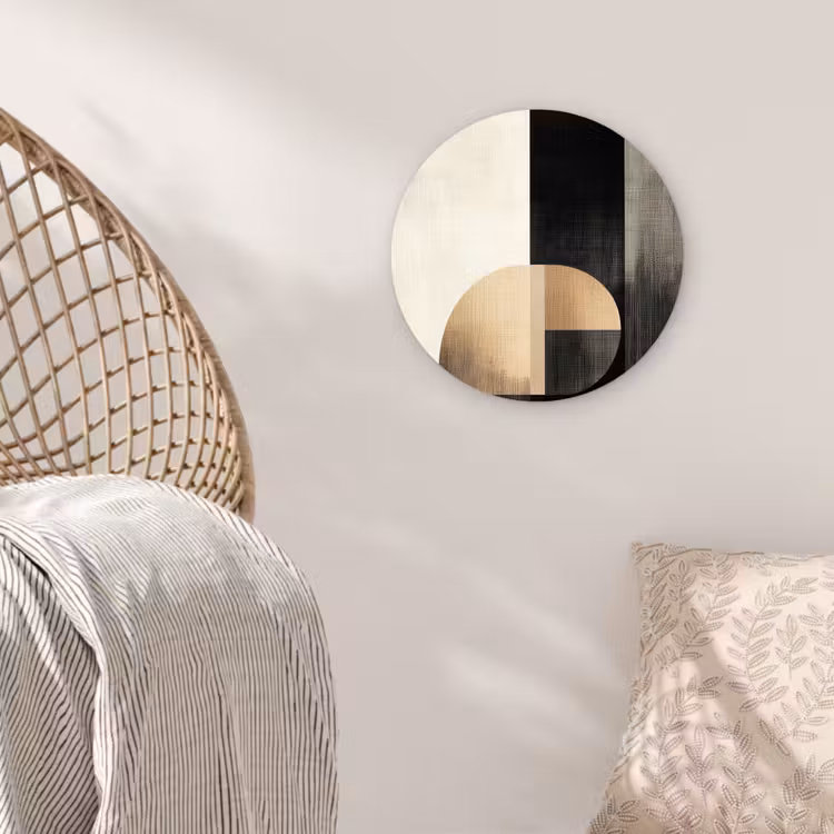 Vormen - Modern - Zwart Wandcirkel kunststof plaat 5mm dik klein -sfeer5