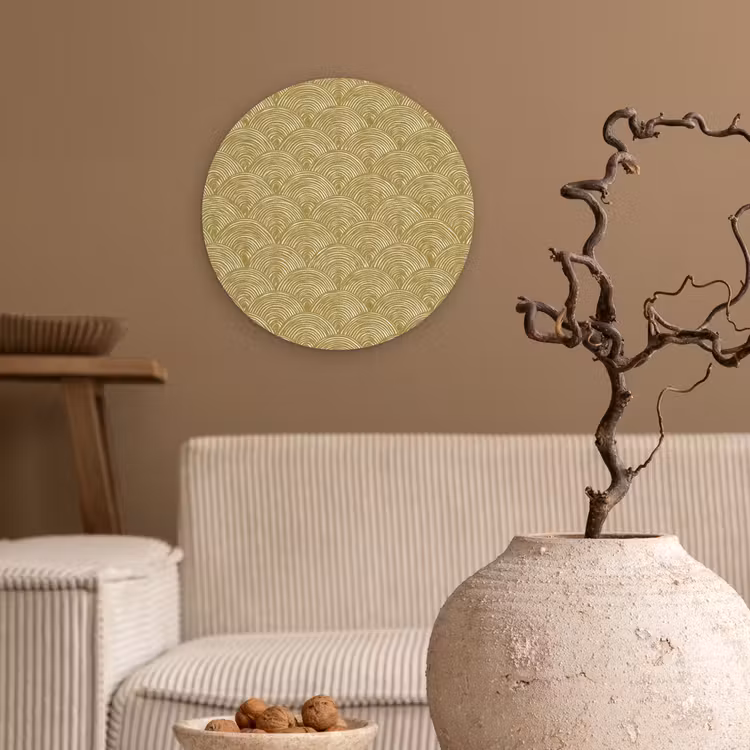 Waaier - Geometrisch - Groen Wandcirkel kunststof plaat 5mm dik klein 188 -sfeer1