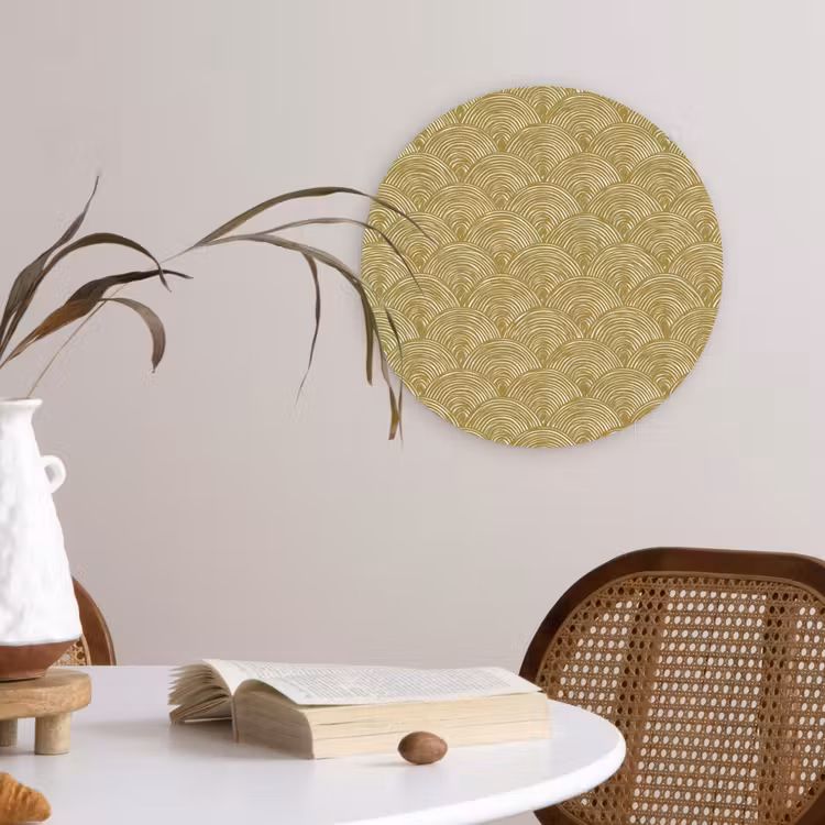 Waaier - Geometrisch - Groen Wandcirkel kunststof plaat 5mm dik klein 188 -sfeer4