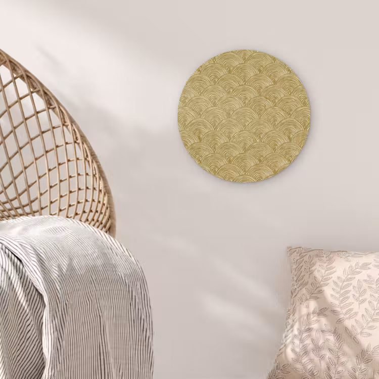 Waaier - Geometrisch - Groen Wandcirkel kunststof plaat 5mm dik klein 188 -sfeer5
