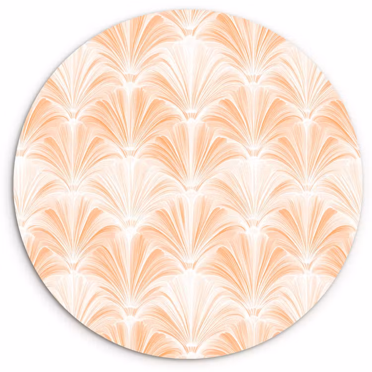 Waaier - Patroon - Perzik Wandcirkel kunststof plaat 5mm dik klein 188 -3d