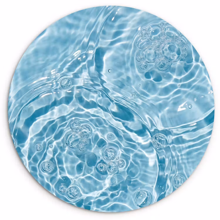 Water - Blauw - bubbels Wandcirkel kunststof plaat 5mm dik klein -3d