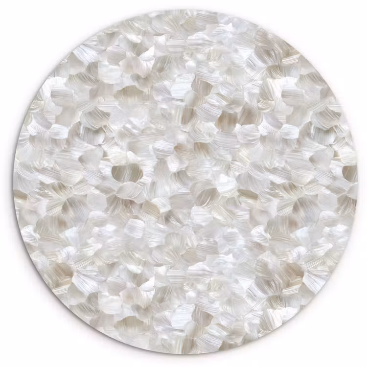 Wit - Penseelstreken - Reliëfeffect Wandcirkel kunststof plaat 5mm dik klein 188 -3d