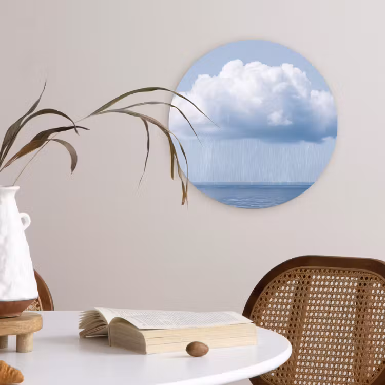 Muurcirkel - Wolk - Regen - Natuur - Wolk - Regen - Natuur Wandcirkel kunststof plaat 5mm dik klein