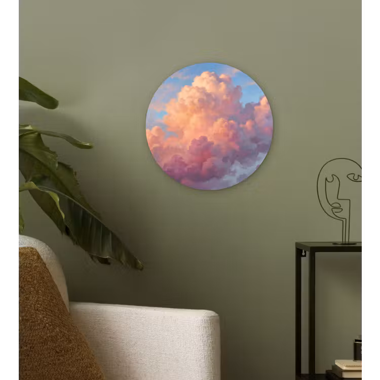 Wolken - Lucht - Natuur - Abstract - Kleurrijk Wandcirkel kunststof plaat 5mm dik klein -sfeer3