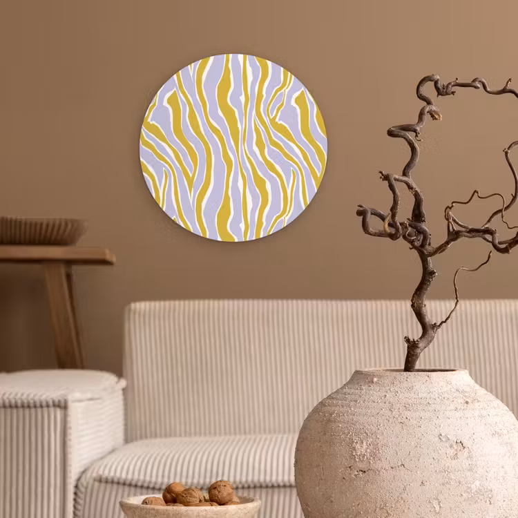 Zebra - Modern - Meerkleurig Wandcirkel kunststof plaat 5mm dik klein 188 -sfeer1