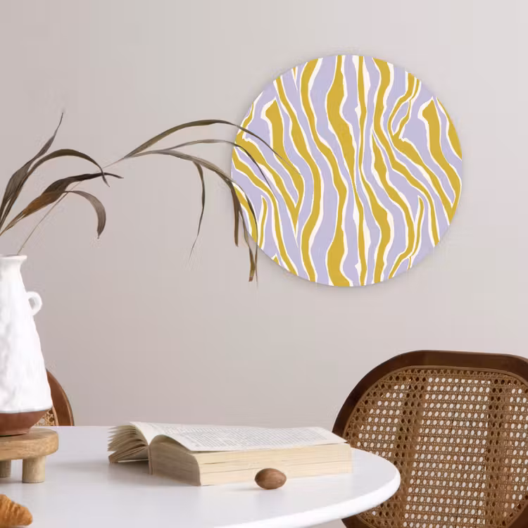 Zebra - Modern - Meerkleurig Wandcirkel kunststof plaat 5mm dik klein 188 -sfeer4