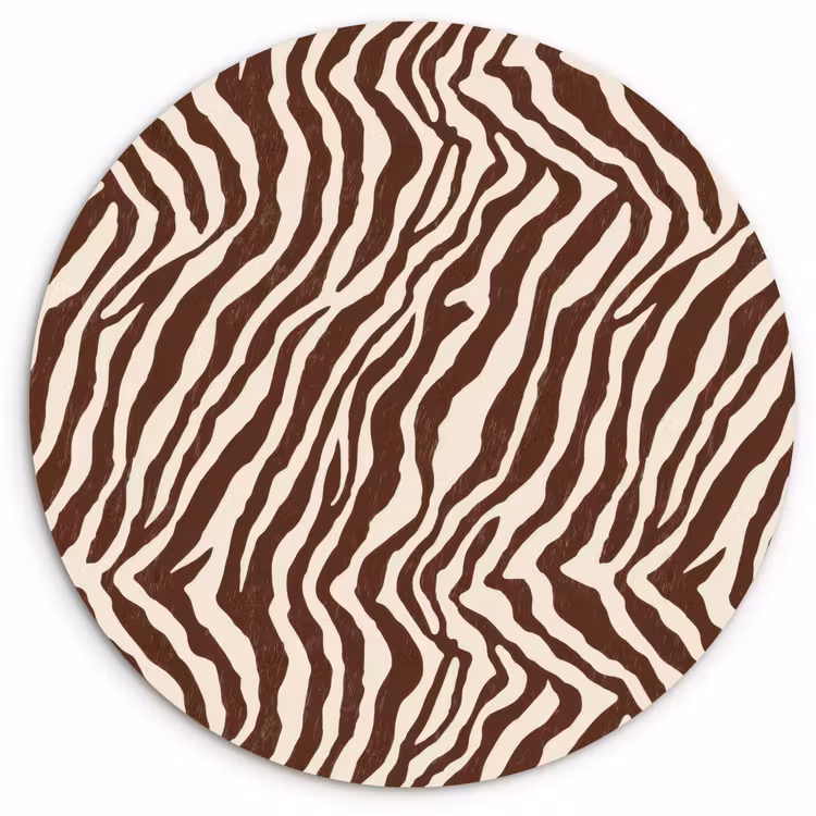Zebra - Patroon - Zwart - Wit Wandcirkel kunststof plaat 5mm dik klein 188 -3d