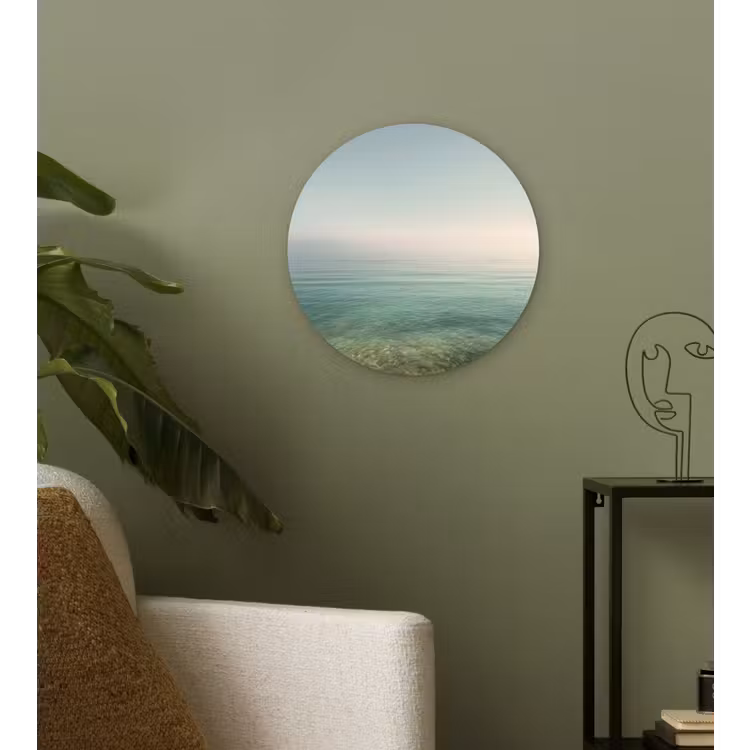 Zee - Horizon - Blauw - Mist Wandcirkel kunststof plaat 5mm dik klein -sfeer3