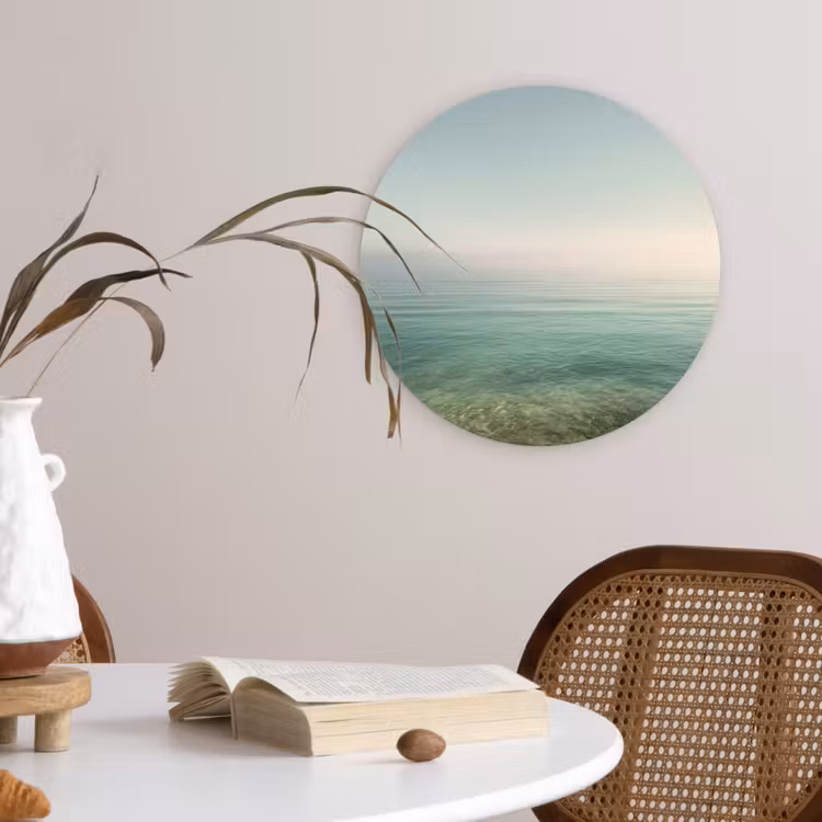 Zee - Horizon - Blauw - Mist Wandcirkel kunststof plaat 5mm dik klein -sfeer4