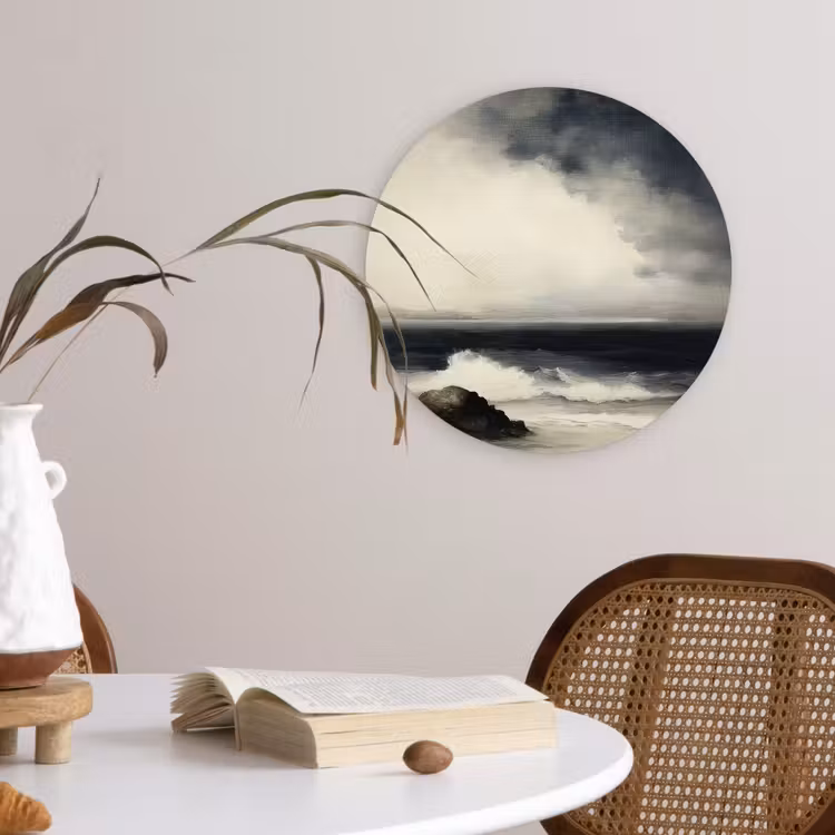 Zee - Rotsen - Storm Wandcirkel kunststof plaat 5mm dik klein -sfeer4