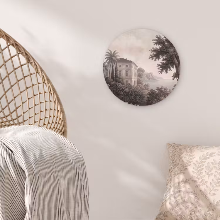 Zee - Villa - Beige Wandcirkel kunststof plaat 5mm dik klein -sfeer5