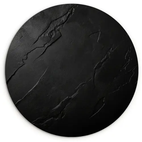 Zwart - Steen - Beton Wandcirkel kunststof plaat 5mm dik klein -3d