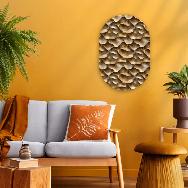 Abstract - Antiek - Goud Wandcirkel Ovaal Forex klein 630 -sfeer4