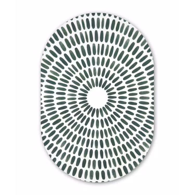 Abstract - Cirkel - Patroon - Modern - Groen Wandcirkel Ovaal Forex klein -3d