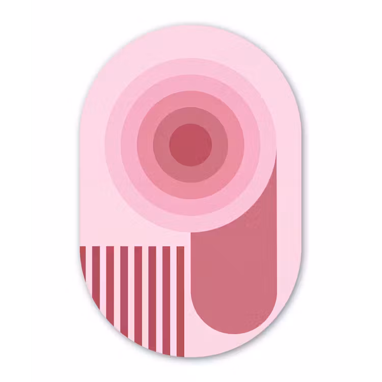 Abstract - Cirkels - Strepen - Modern - Roze Wandcirkel Ovaal Forex klein -3d