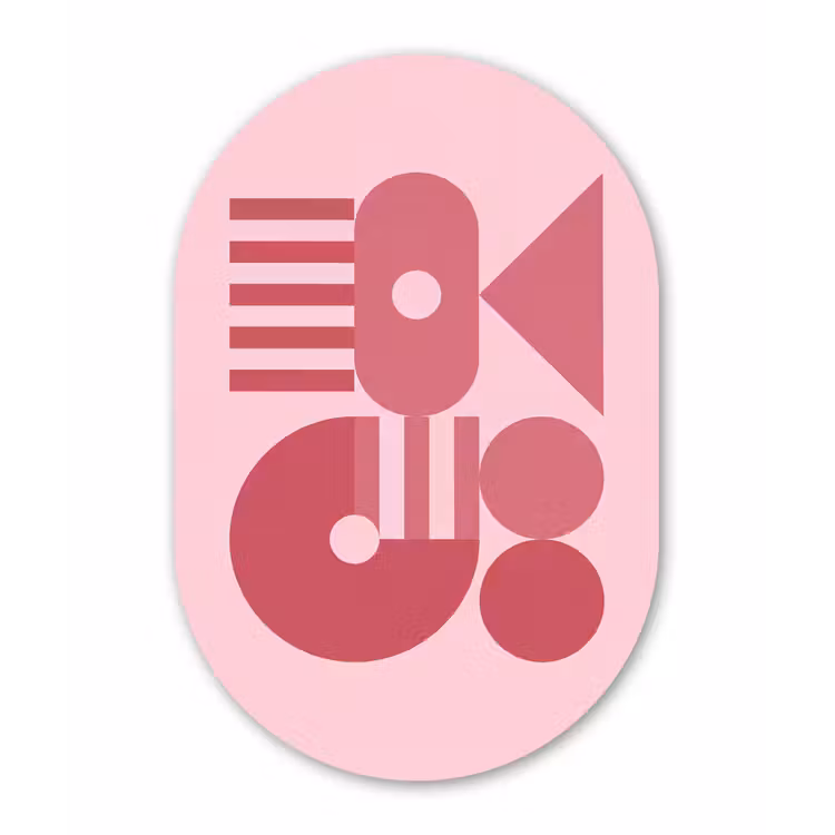 Abstract - Geometrisch - Vormen - Roze Wandcirkel Ovaal Forex klein -3d
