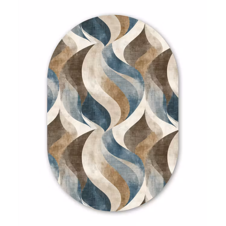 Abstract - Golven - Kleurrijk Wandcirkel Ovaal Forex klein 630 -3d