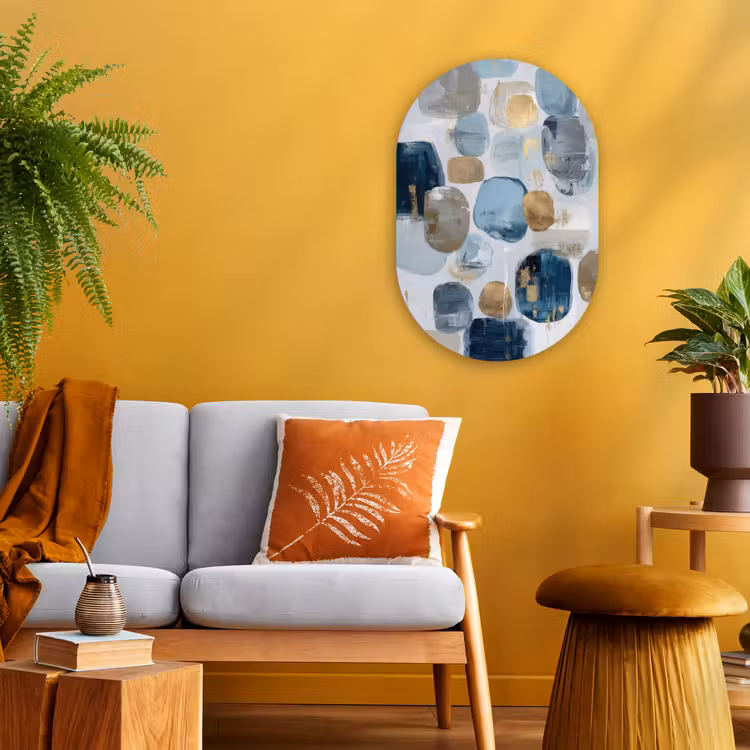 Abstract - Goud - Vormen Wandcirkel Ovaal Forex klein -sfeer4