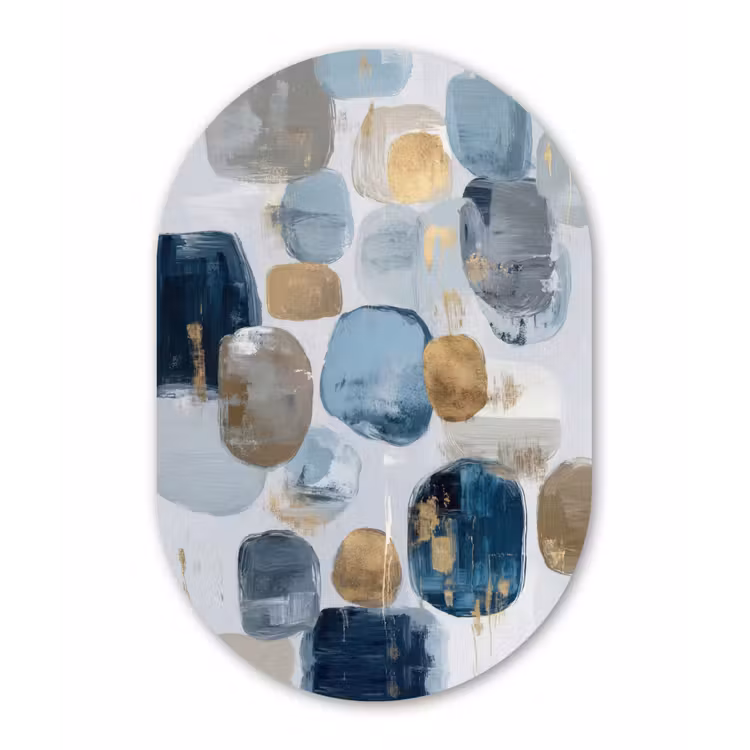 Abstract - Goud - Vormen Wandcirkel Ovaal Forex klein -3d