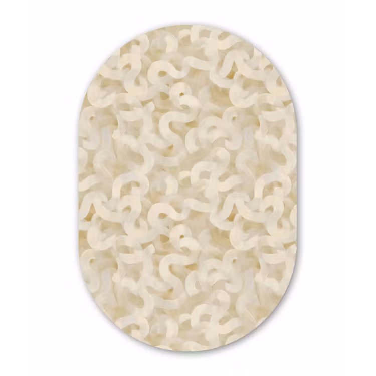 Abstract - Lijnen - Beige Wandcirkel Ovaal Forex klein 630 -3d