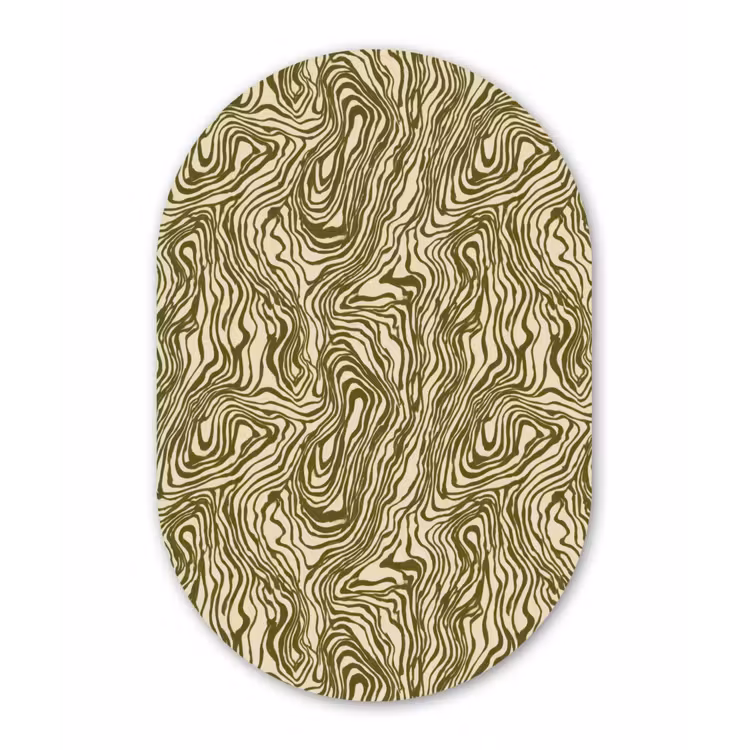 Abstract - Marmer - Groen Wandcirkel Ovaal Forex klein 630 -3d