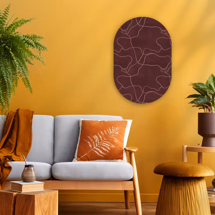 Abstract - Modern - Bruin Wandcirkel Ovaal Forex klein 630 -sfeer4