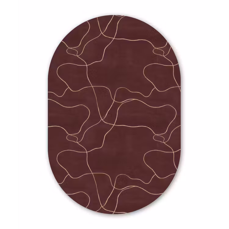 Abstract - Modern - Bruin Wandcirkel Ovaal Forex klein 630 -3d