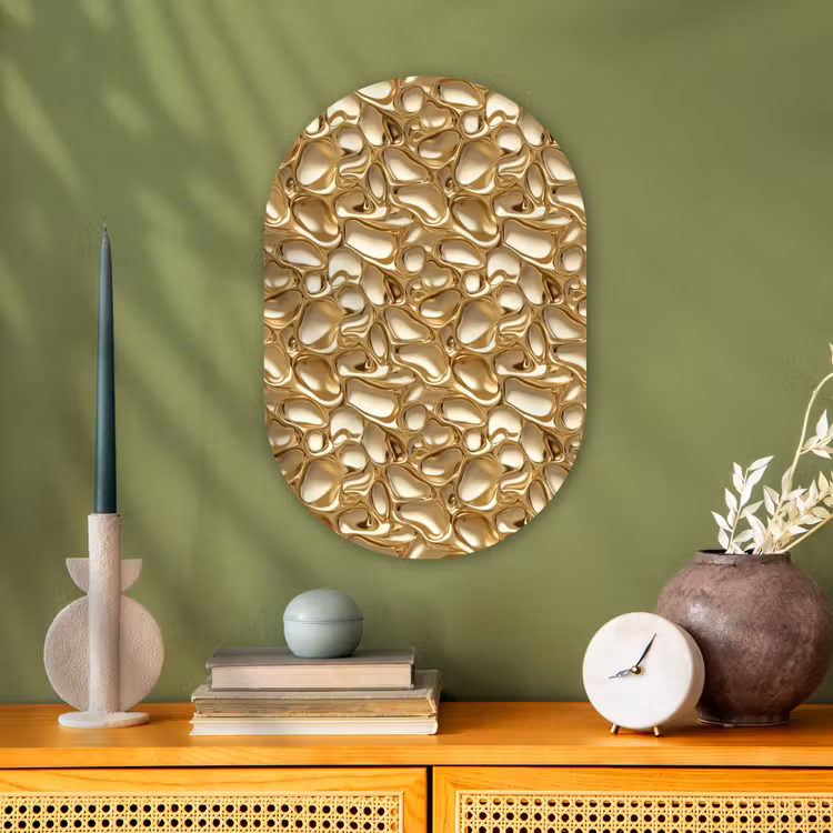 Abstract - Modern - Goud Wandcirkel Ovaal Forex klein 630 -sfeer2