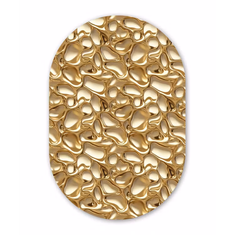Abstract - Modern - Goud Wandcirkel Ovaal Forex klein 630 -3d
