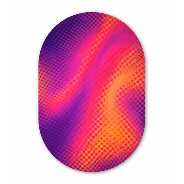 Abstract - Patroon - Kleurverloop Wandcirkel Ovaal Forex klein -3d