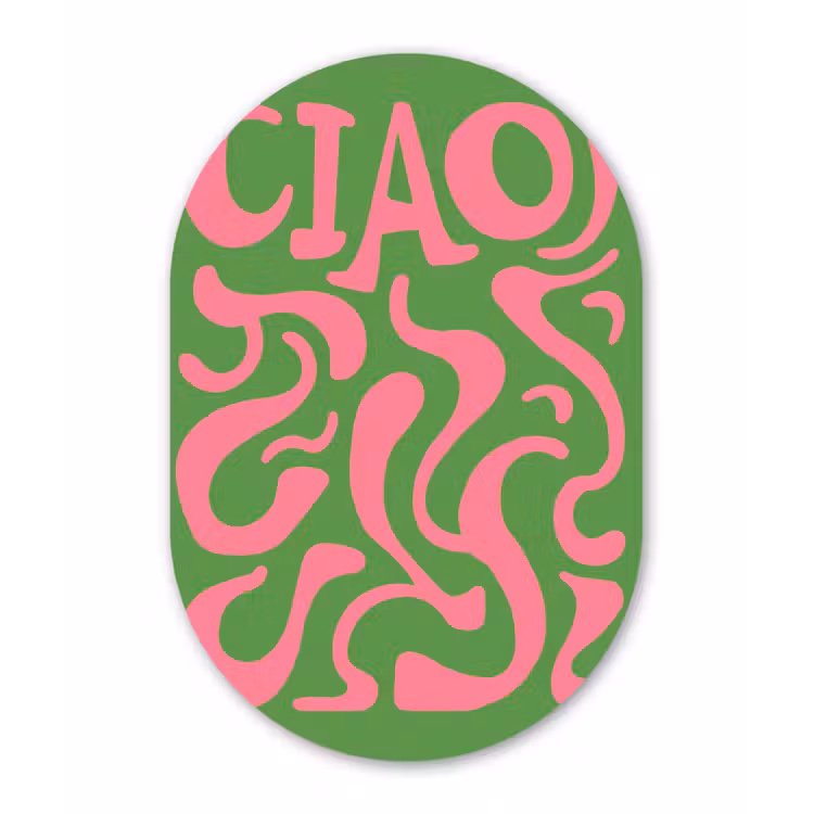 Abstract - Roze - Ciao - Vormen Wandcirkel Ovaal Forex klein -3d