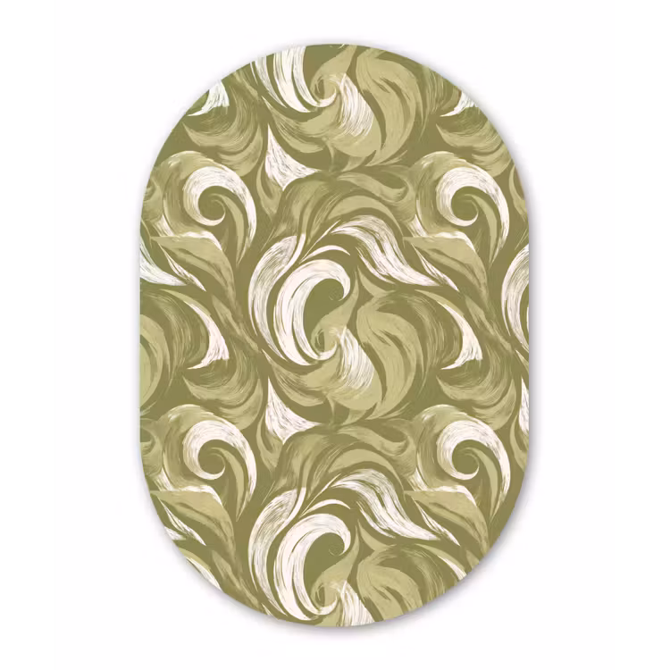 Abstract - Textuur - Groen Wandcirkel Ovaal Forex klein 630 -3d