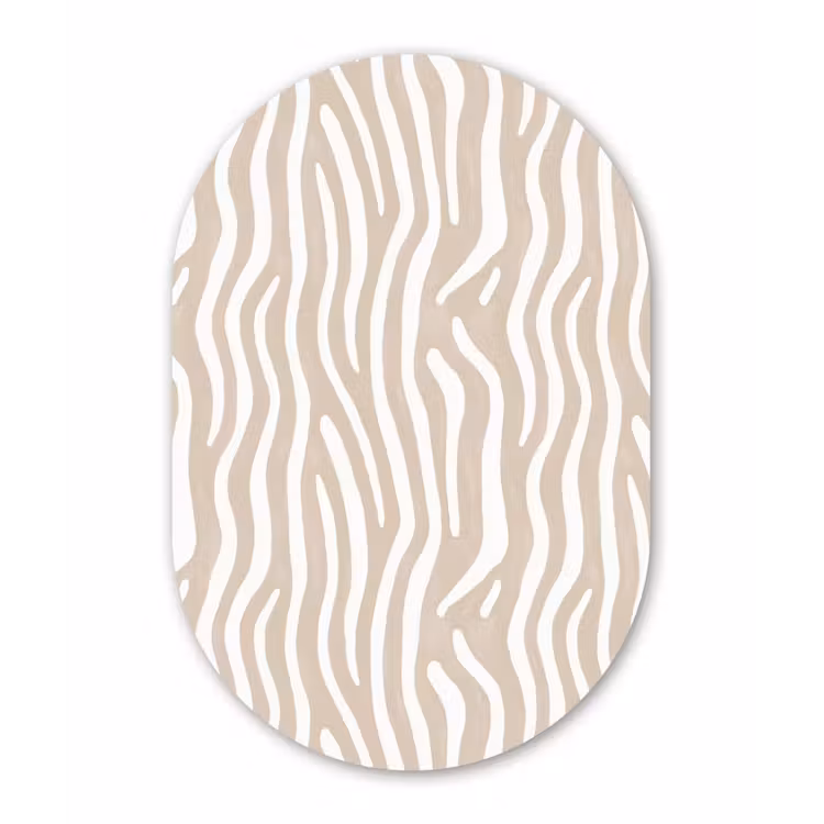 Abstract - Zebra - Beige Wandcirkel Ovaal Forex klein 630 -3d