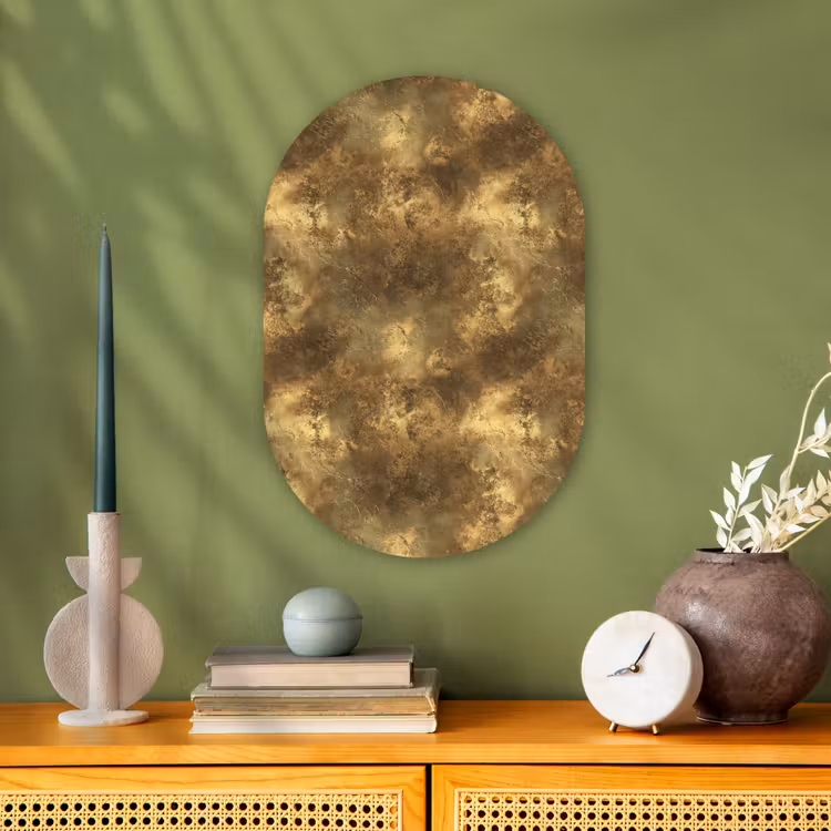 Antiek - Metaallook - Goud Wandcirkel Ovaal Forex klein 630 -sfeer2