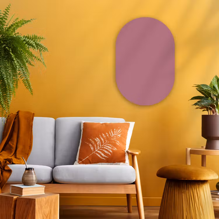 Antique - Mauve - Roze Wandcirkel Ovaal Forex klein 630 -sfeer4