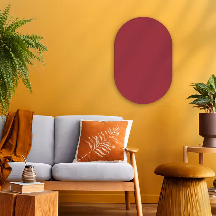 Antique - Ruby - Rood Wandcirkel Ovaal Forex klein 630 -sfeer4