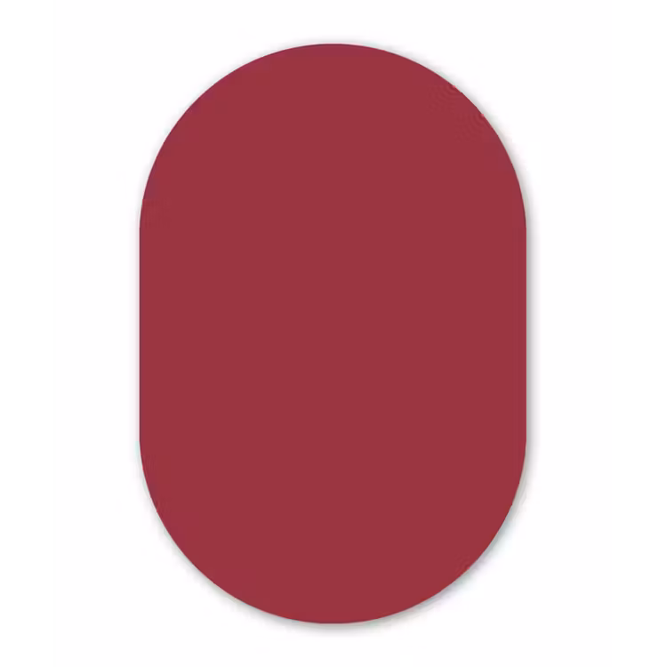 Antique - Ruby - Rood Wandcirkel Ovaal Forex klein 630 -3d