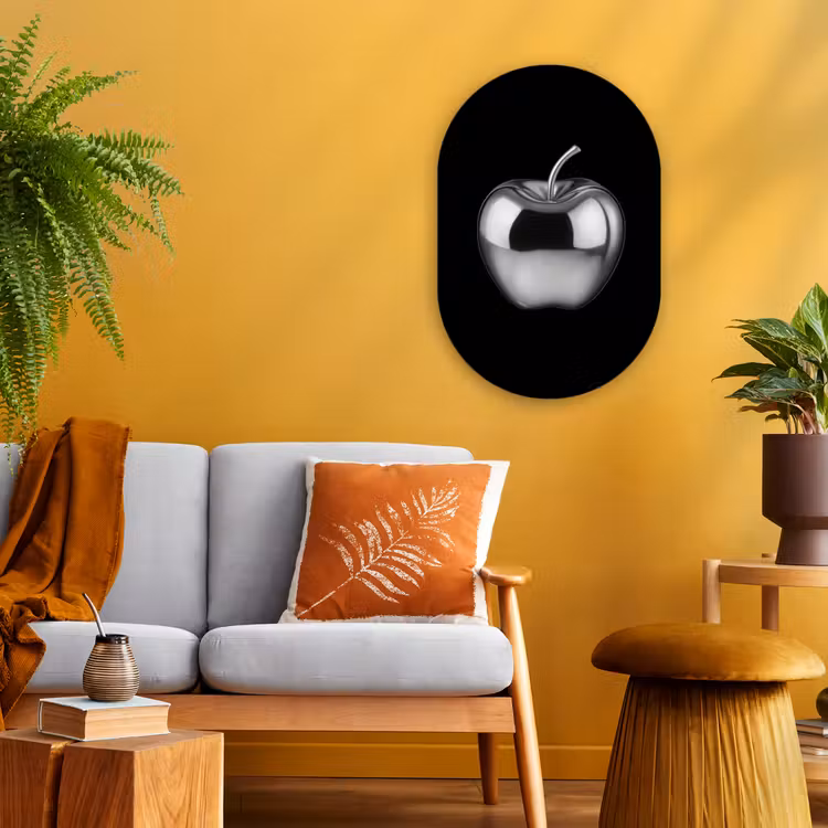 Appel - Metallic - Symmetrisch Wandcirkel Ovaal Forex klein -sfeer4