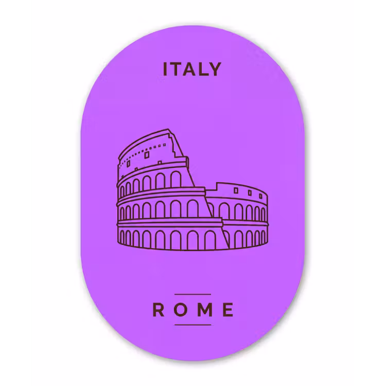 Architectuur - Colosseum - Rome - Minimalistisch - Paars Wandcirkel Ovaal Forex klein -3d