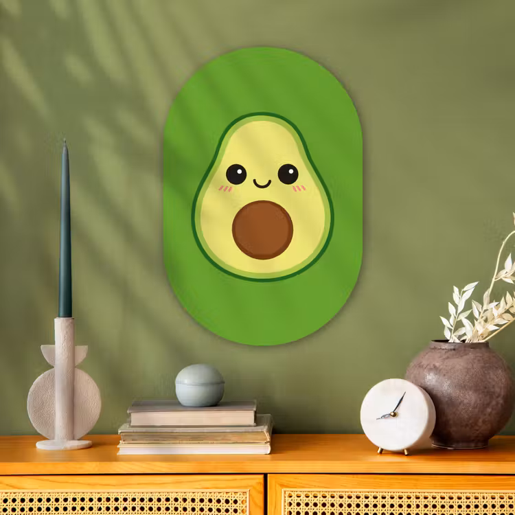 Avocado - Groen - Speels Wandcirkel Ovaal Forex klein -sfeer2
