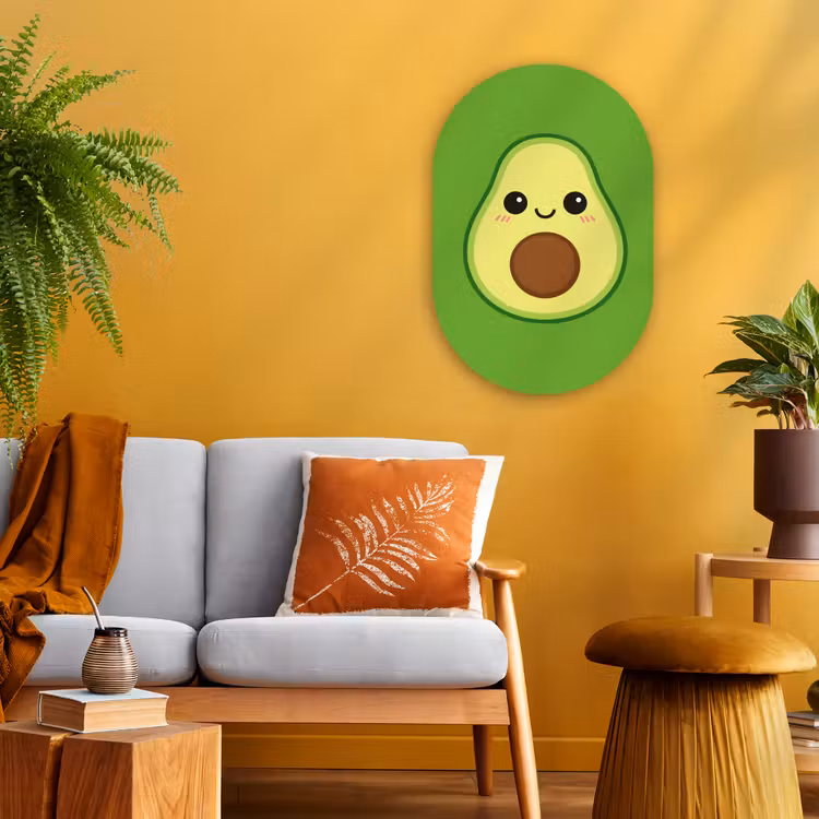 Avocado - Groen - Speels Wandcirkel Ovaal Forex klein -sfeer4