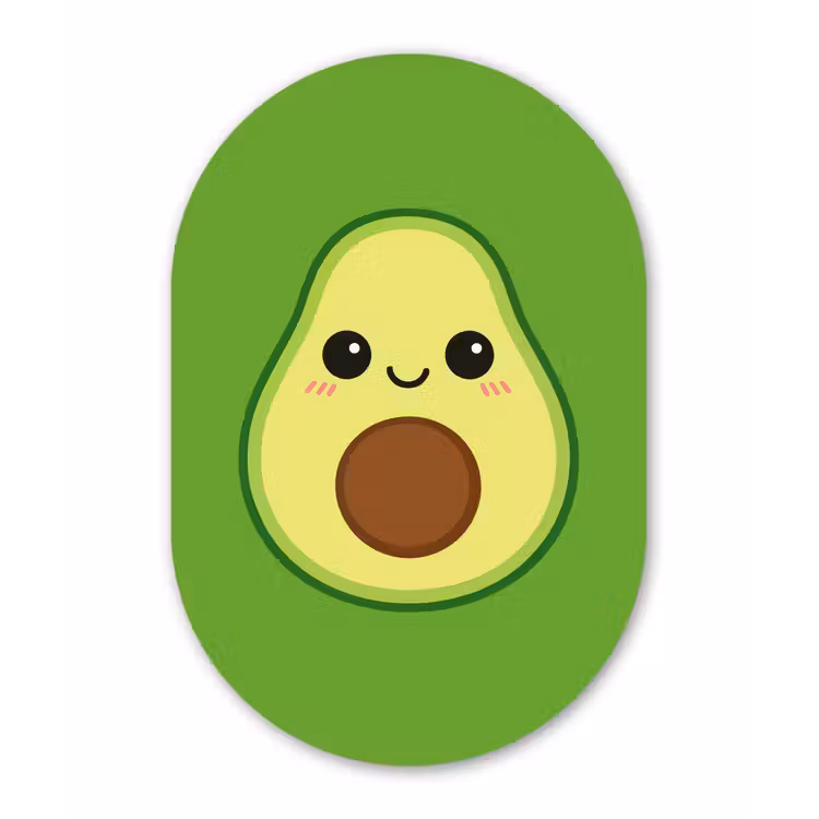 Avocado - Groen - Speels Wandcirkel Ovaal Forex klein -3d