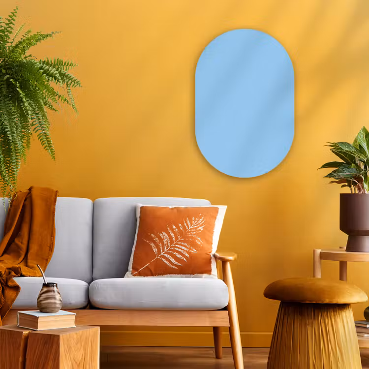 Baby - Blue - Blauw Wandcirkel Ovaal Forex klein 630 -sfeer4