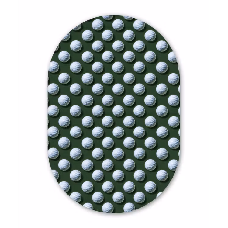 Ballen - Golf - Groen Wandcirkel Ovaal Forex klein 630 -3d