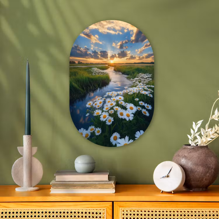 Beekje - Landschap - Margriet Wandcirkel Ovaal Forex klein -sfeer2