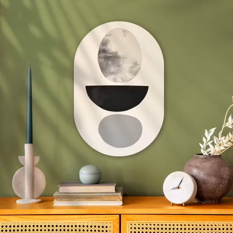 Beige - Japandi - Wabi sabi Wandcirkel Ovaal Forex klein -sfeer2